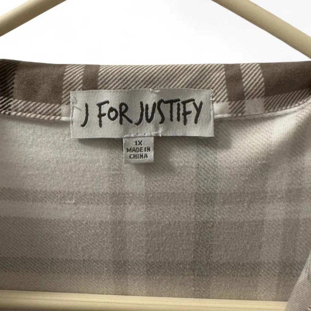 J for Justify Beige Plaid Dress - Image 3