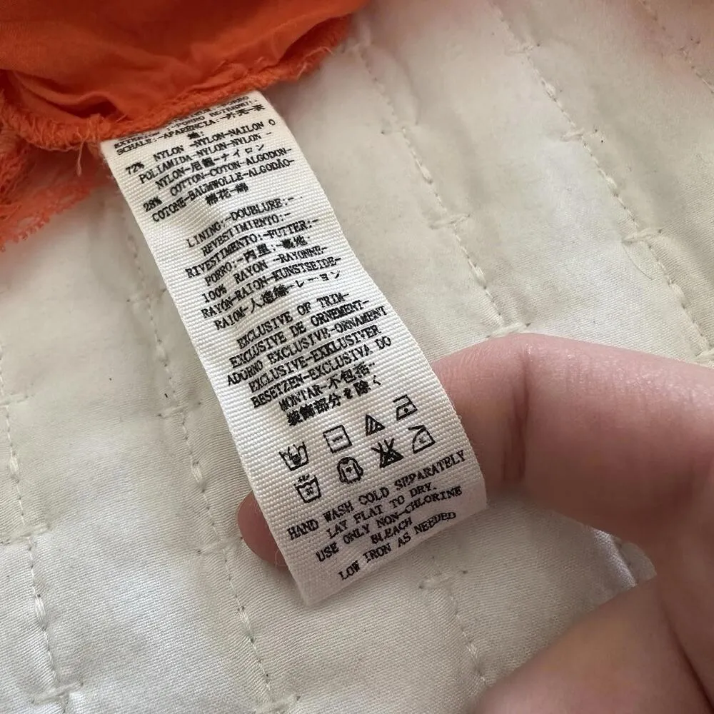 Free People Just Like Honey Orange Asymmetrical Lace Short Dress Sz 6 - Image 9