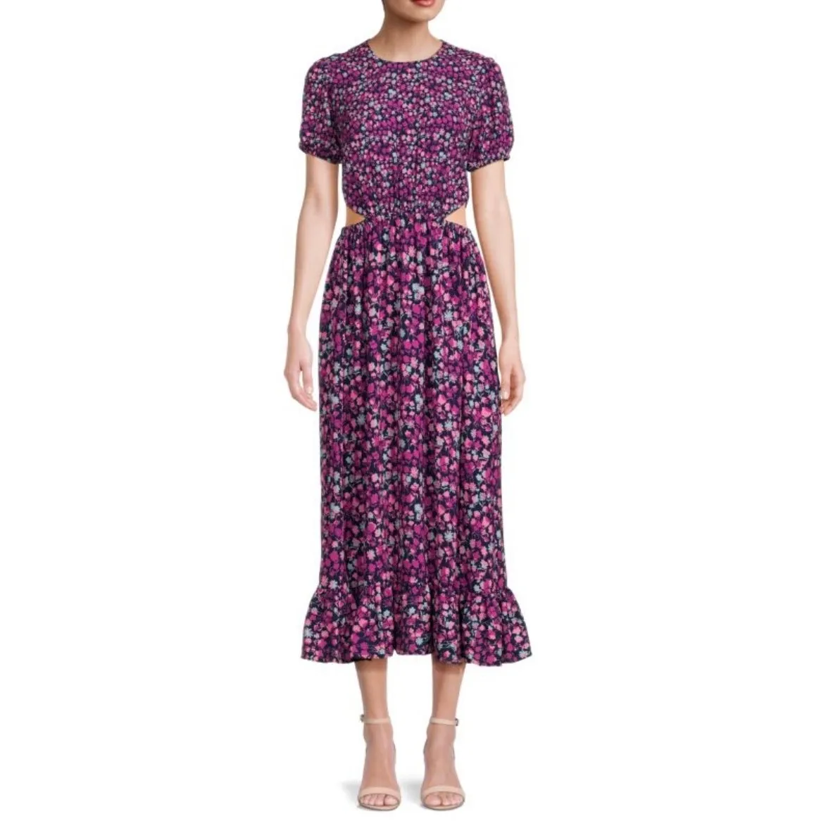 French Connection Bethany Verona Floral Cutout Midi Dress size 0 / XS - Image 2