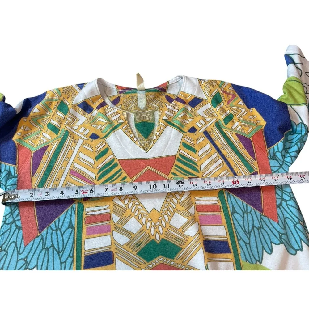 Atelier 5 By Godze Yilmaz Bold Geometric 3/4 Sleeve Kafton Dress L Art Deco Size L - Image 10