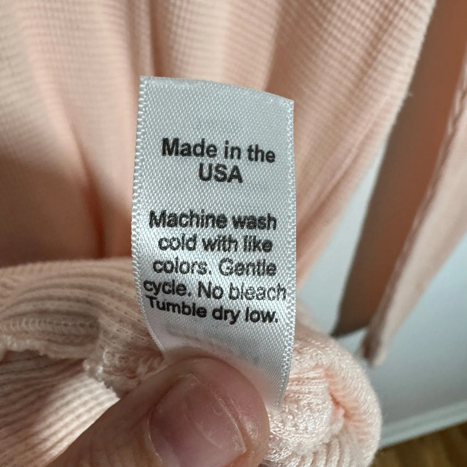 Michael Stars Top Women OS Light Pink Peach Waffle Knit Cozy Casual Capsule - Image 8