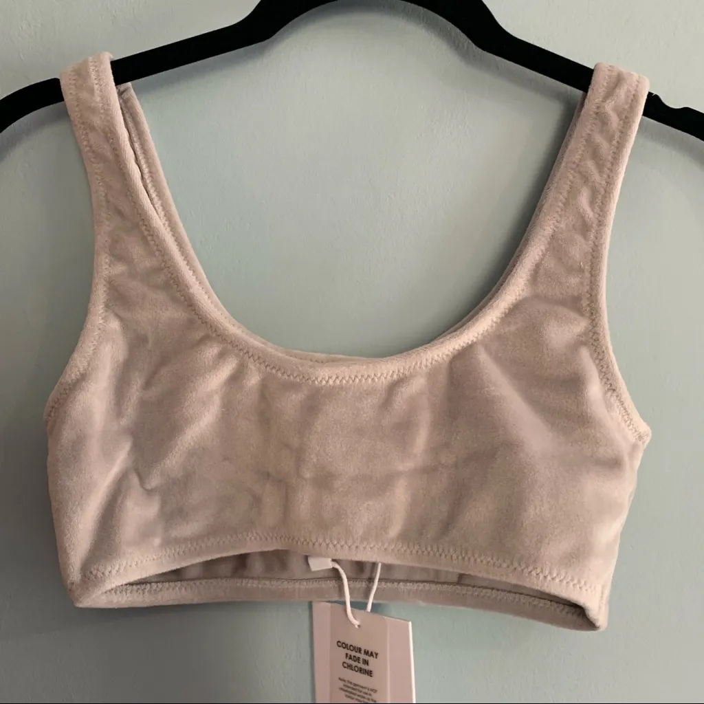 Twiin Alex Velour Bikini Top Scoop Neck Crop Top NWT Size XS - Image 7