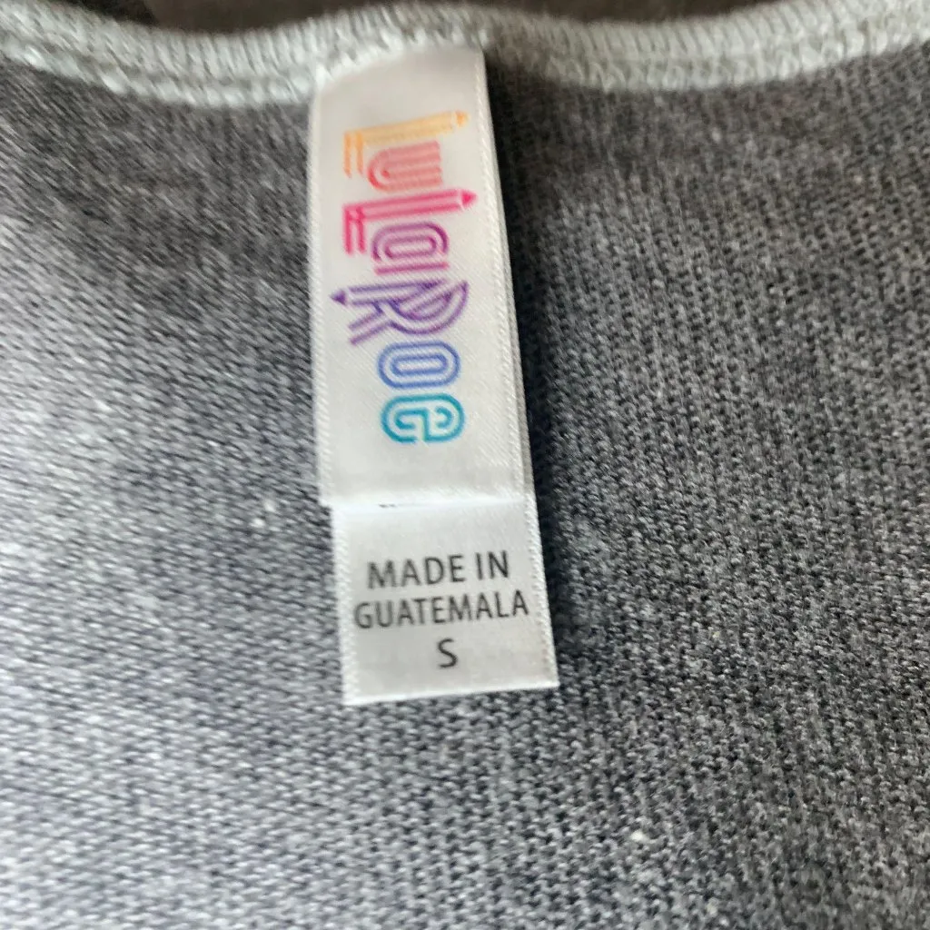 LuLaRoe Classic T-Shirt S Gray With Contrast Trim Casual & Comfortable Soft Blen - Image 9