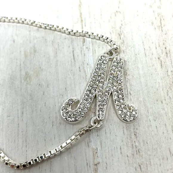 “M” initial silver tone bracelet, NWOT - Image 2