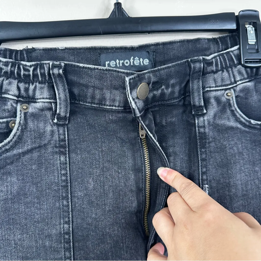 NEW Retrofete Carter Pant in Onyx Black Womens 27 Relaxed Fit Tapered Jogger - Image 9