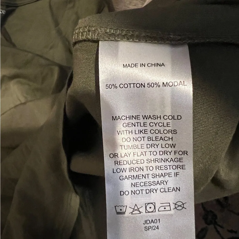 Quince Olive Green Women's Top size M - Image 6