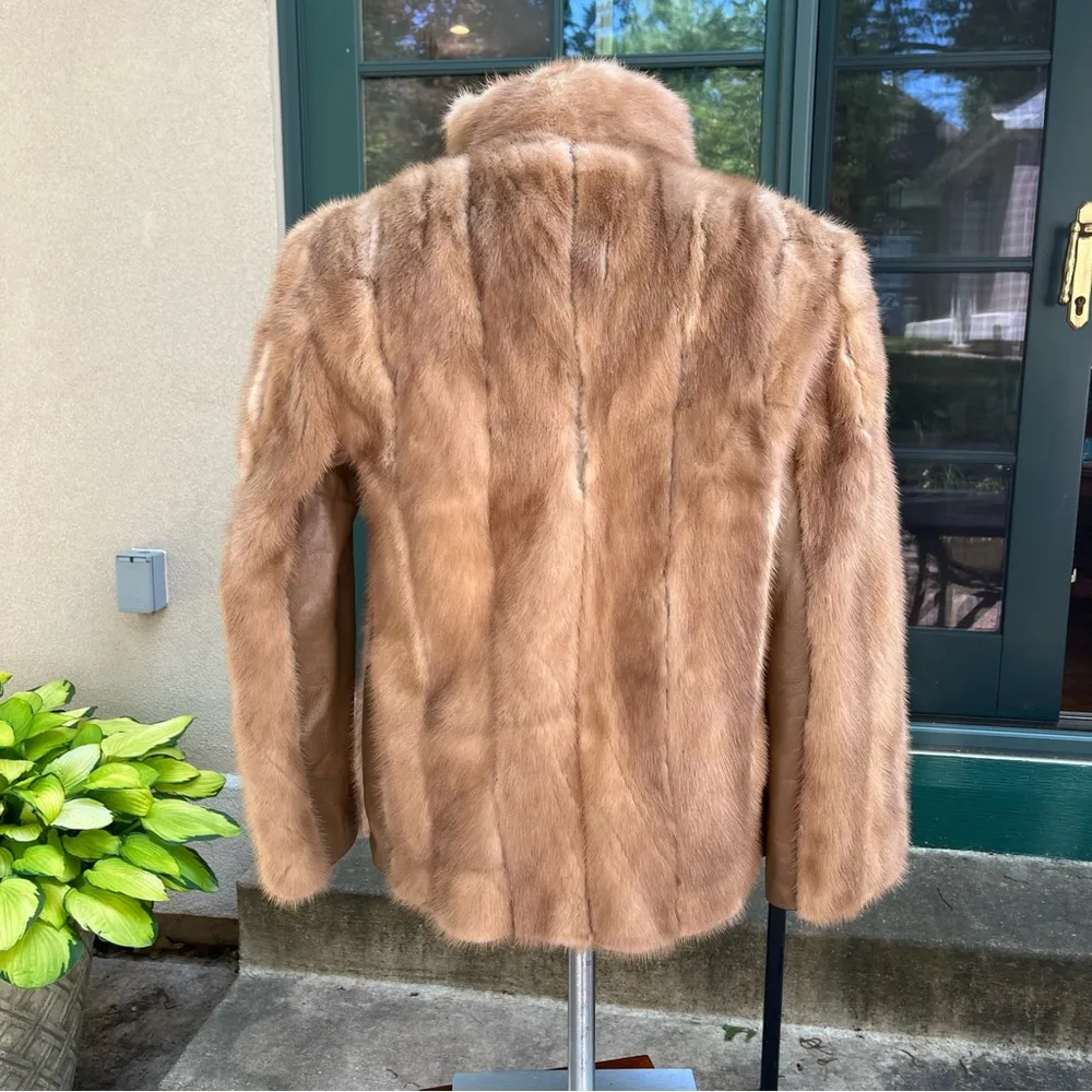 Vintage Zenthoefer’s Furs Fur Jacket with Leather Panels Size L - Image 2
