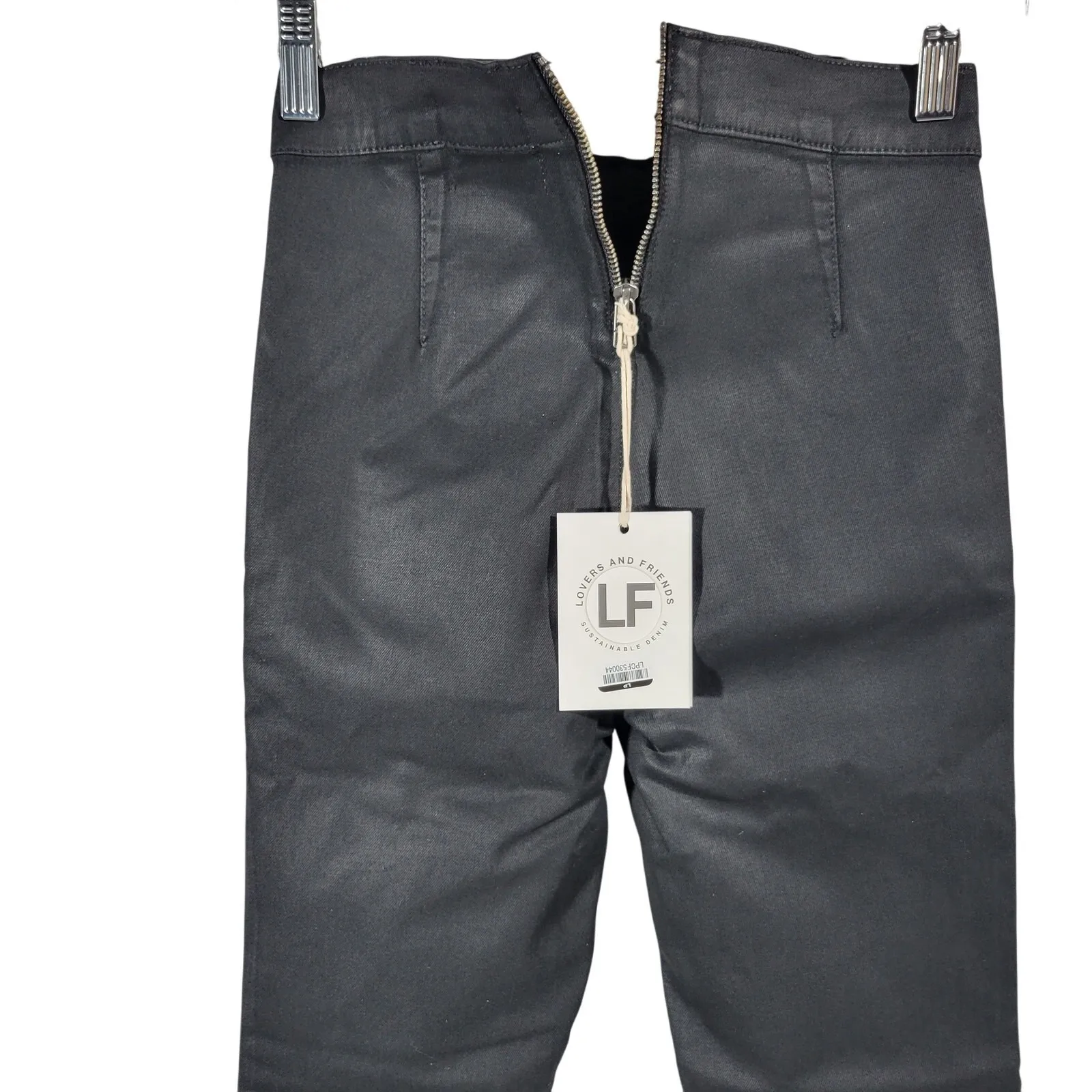 LOVERS AND‎ FRIENDS Womens Black Coated Skinny Jeans Pants Sustainable Denim 24 - Image 4