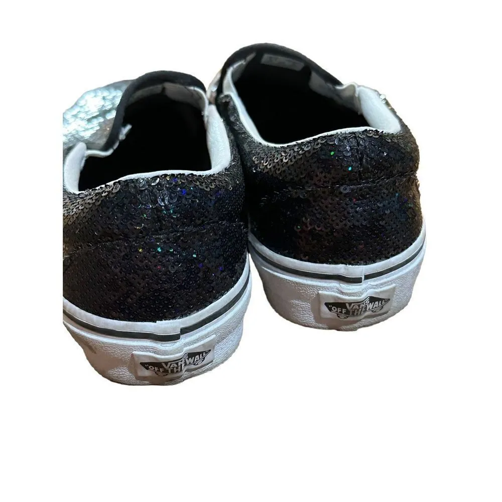 VANS OTW Black Sequin Slip On Skating Casual Shoes Sneakers Women's 5.5 - Image 10