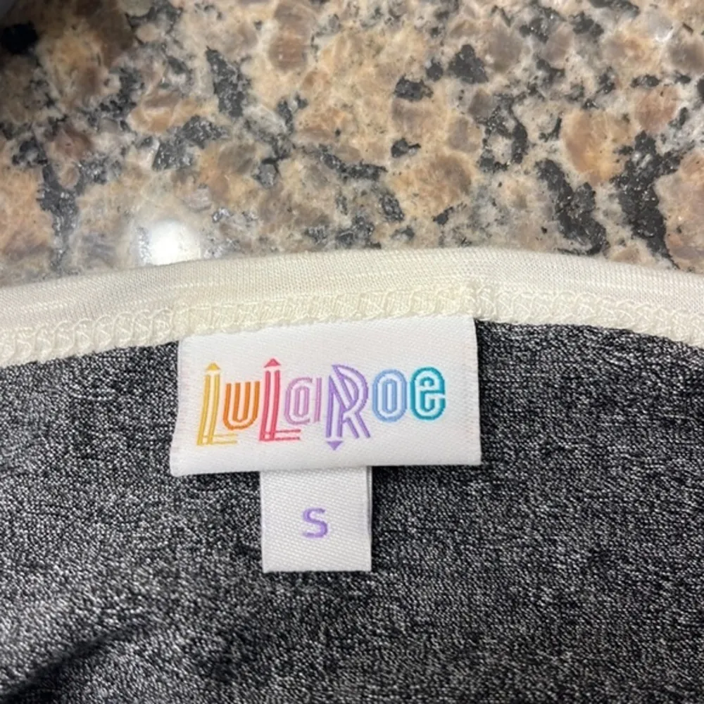 Womens Lularoe Gray Cream Julia Slim Fit Dress Short Sleeve Size Small NWT #6288 - Image 3