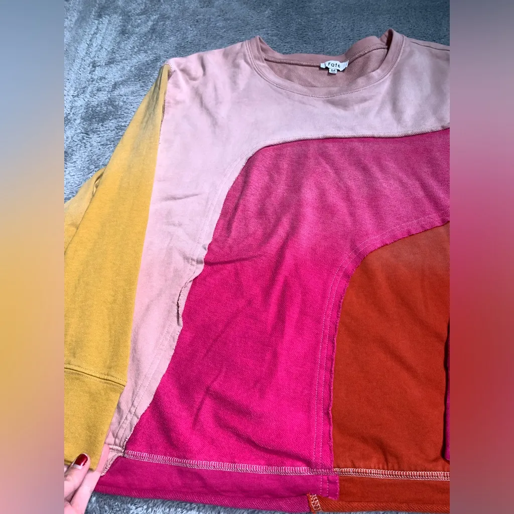 Fate Colorful Patchwork Sweatshirt medium Pink - Image 5