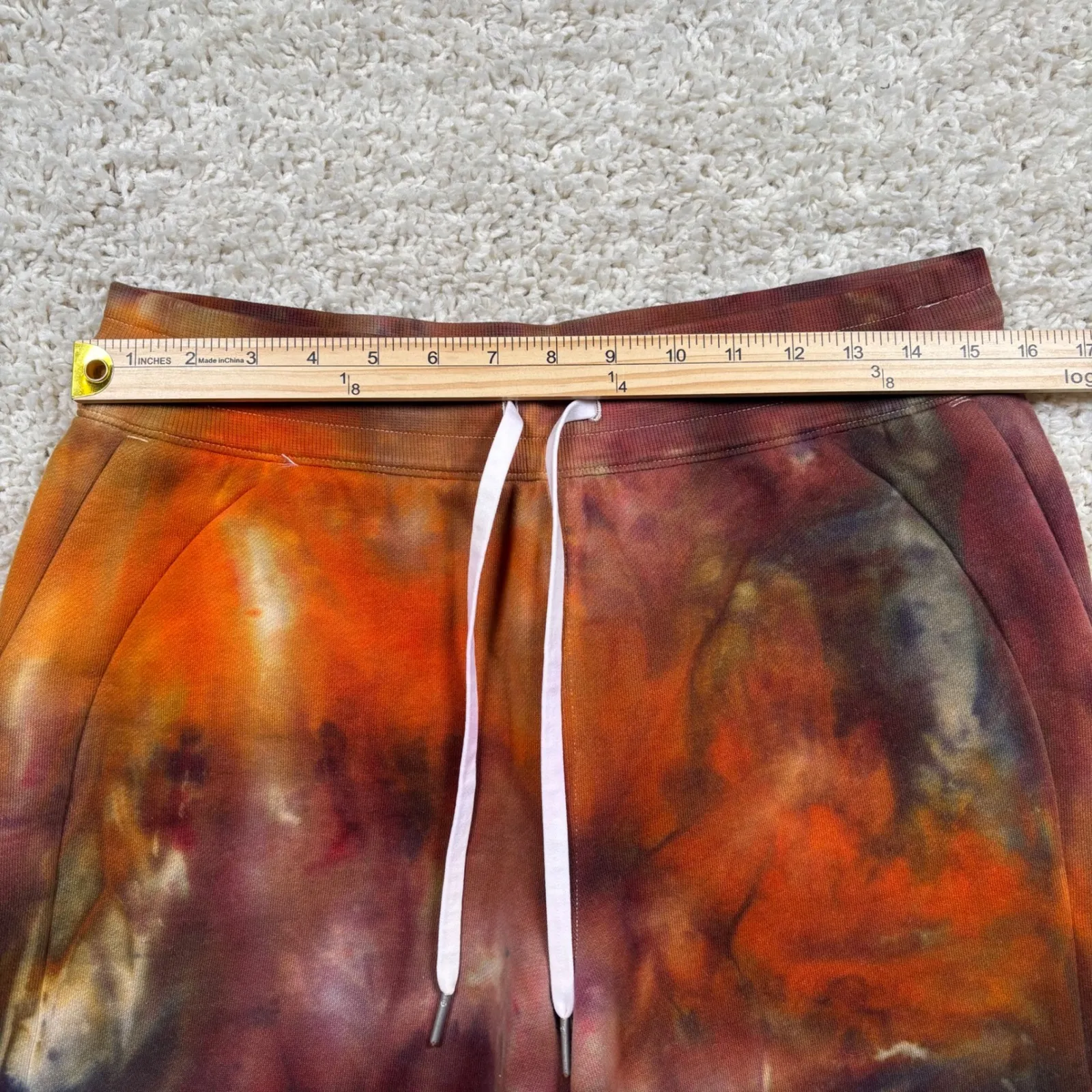 Lululemon Align High Rise Tie Dye Shorts Women 10 Orange Brown Athletic - Image 5