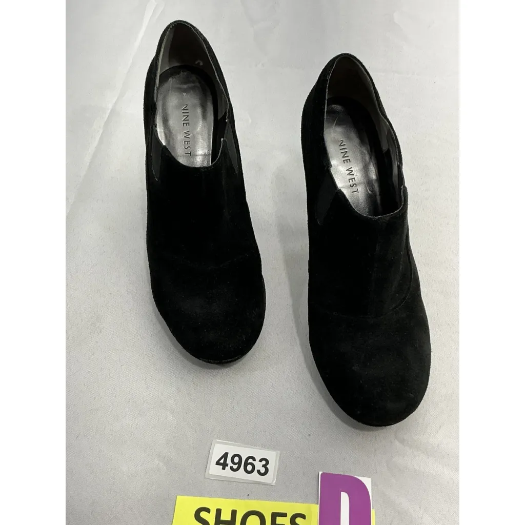 Womans Nine West Alphabeat Stiletto Booties 6.5 M Black Slip On Round Toe - Image 2