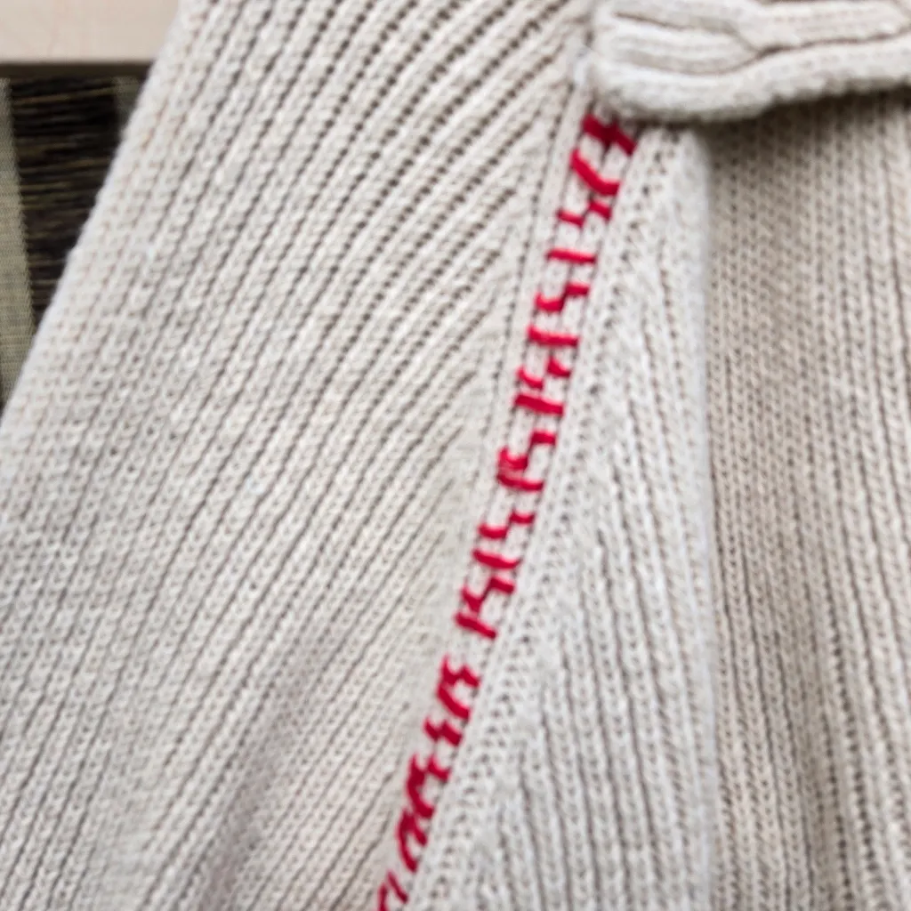 NEW Hudson Jeans Johnny Collared Wool-Blend Pullover, Cream L - Image 4