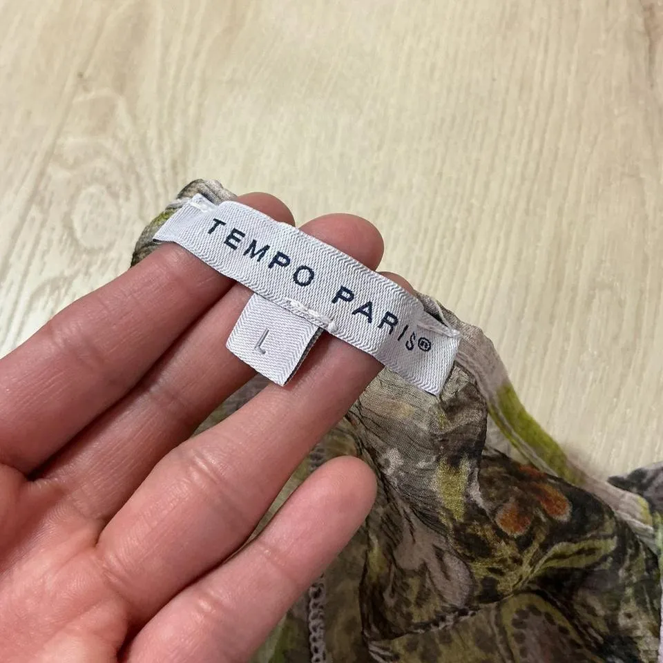 Tempo Paris Women's Flowy Floral Print V Neck Long Sleeve Blouse Top Penny Lane - Image 5