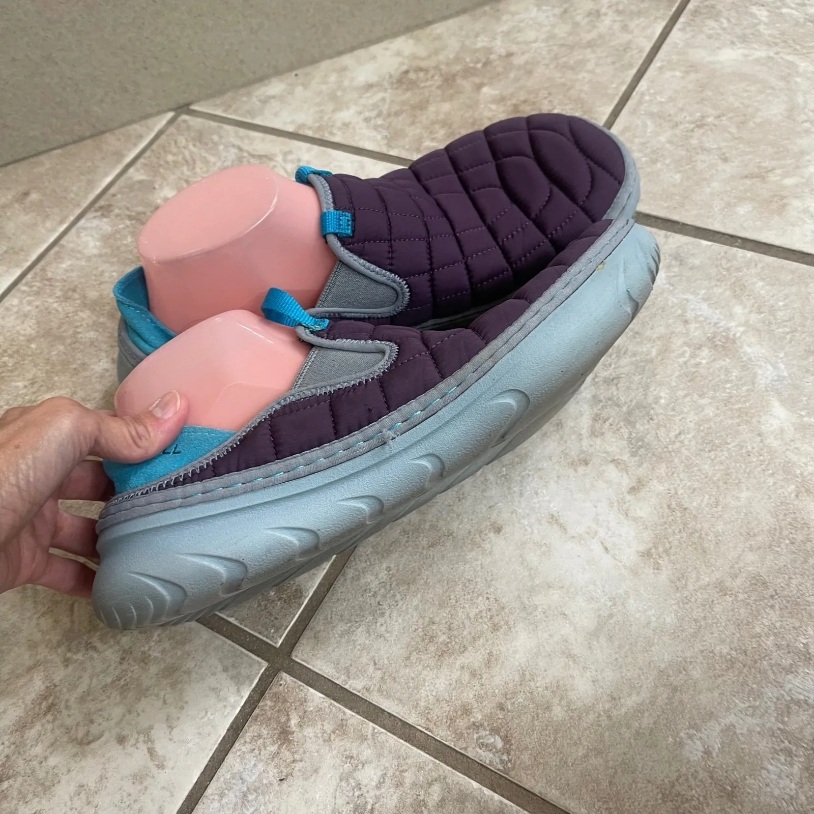 Merrell Women's Sz 11 hut moc moccasin Purple Quilted Comfort Slip On Shoes - Image 2