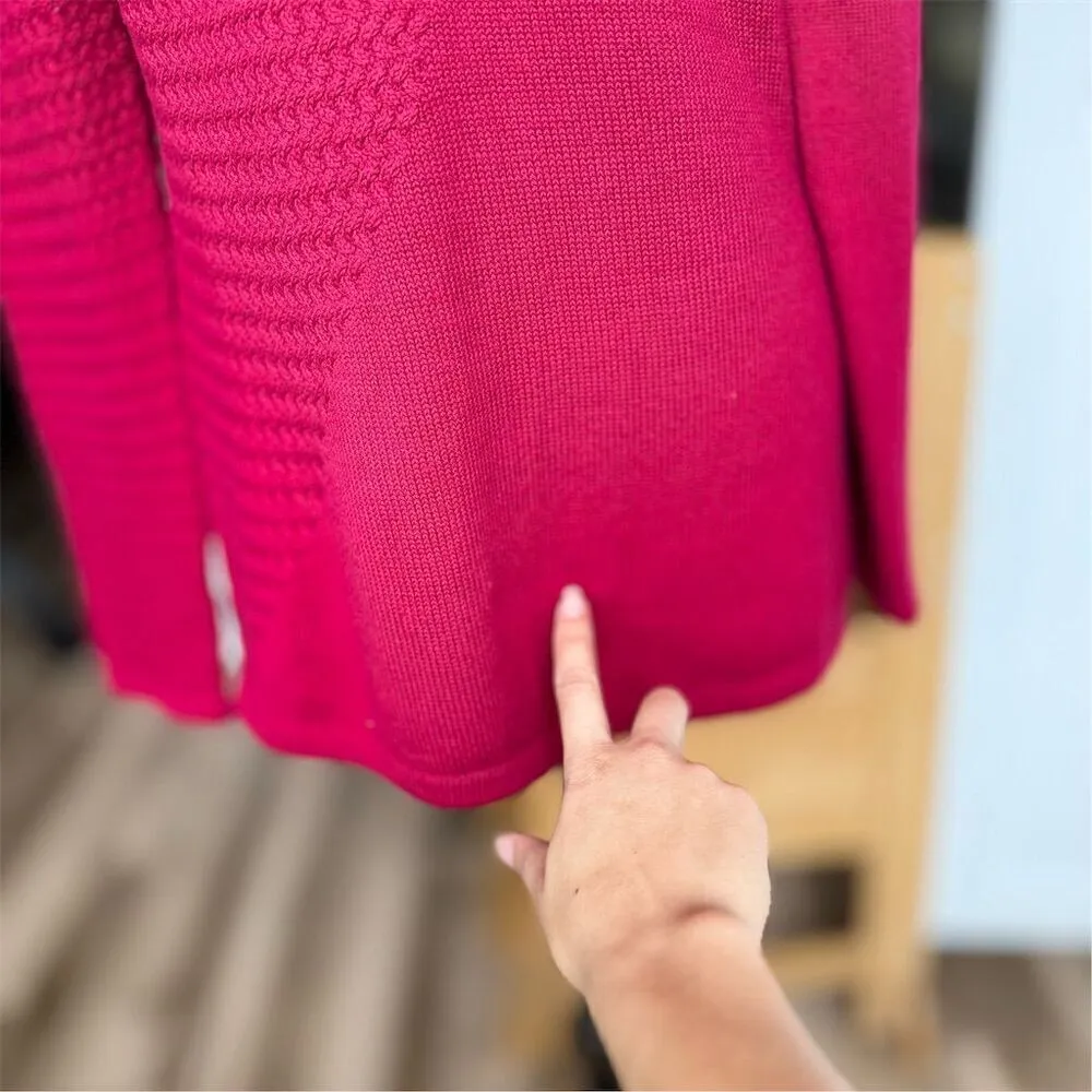 White House Black Market Women's Cowl Neck Sweater Raspberry Pink Red Size M - Image 6