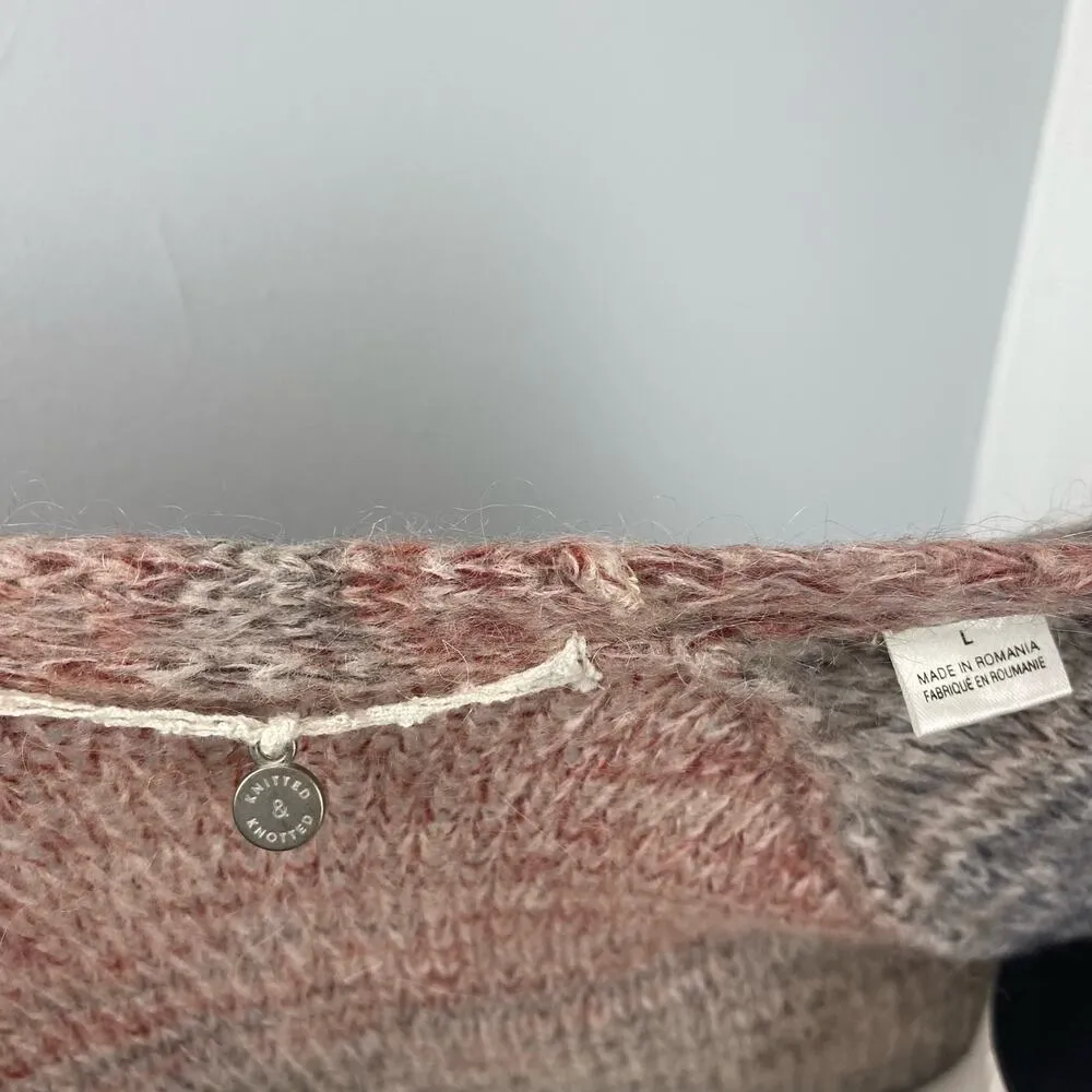 Anthropologie Knitted & Knotted Cody Mohair Wool Ruffle Peplum Cardigan Large - Image 11