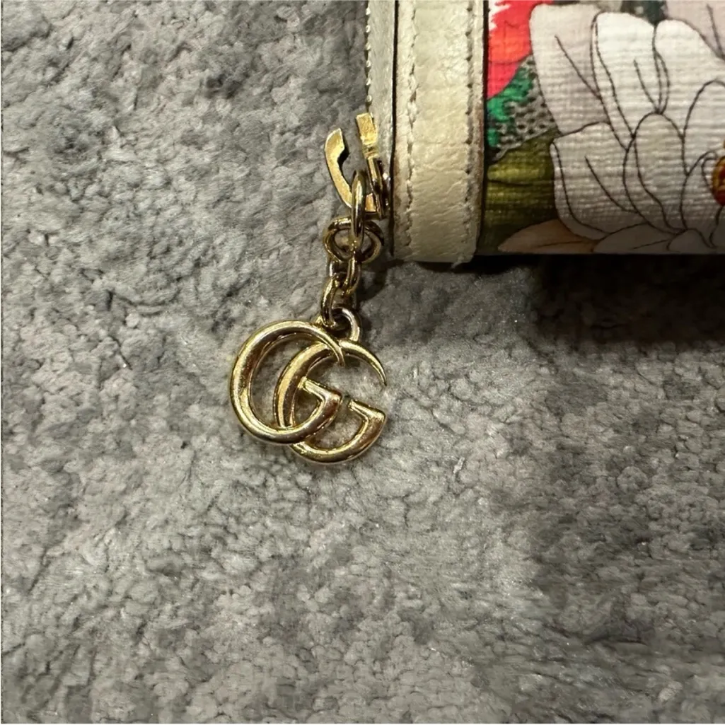 Gucci Ivory Flora Print Zippered Wallet Ophidia - Image 6