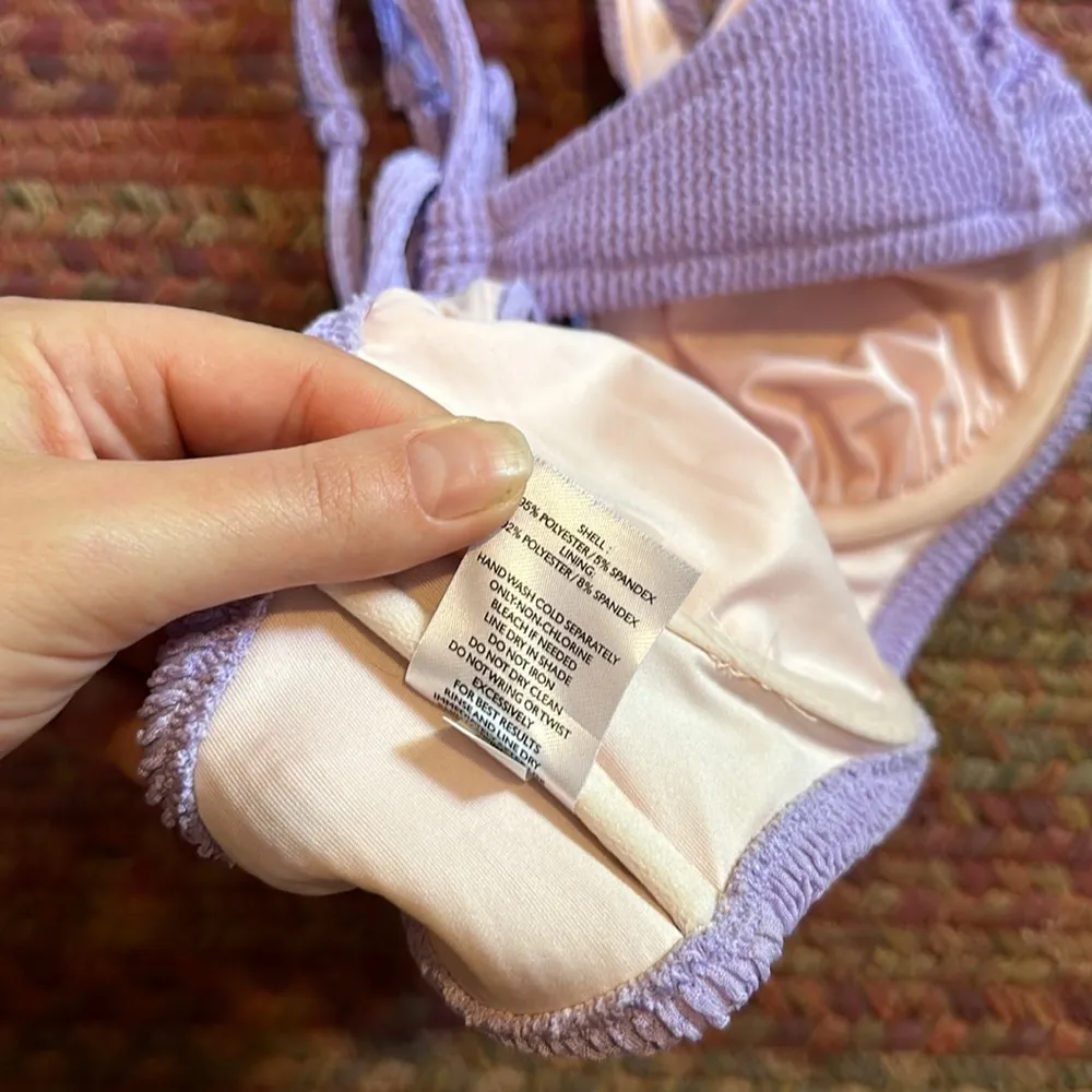 SHADE SHORE LAVENDER PURPLE CRINKLED UNDERWIRE BIKINI TOP - Image 6