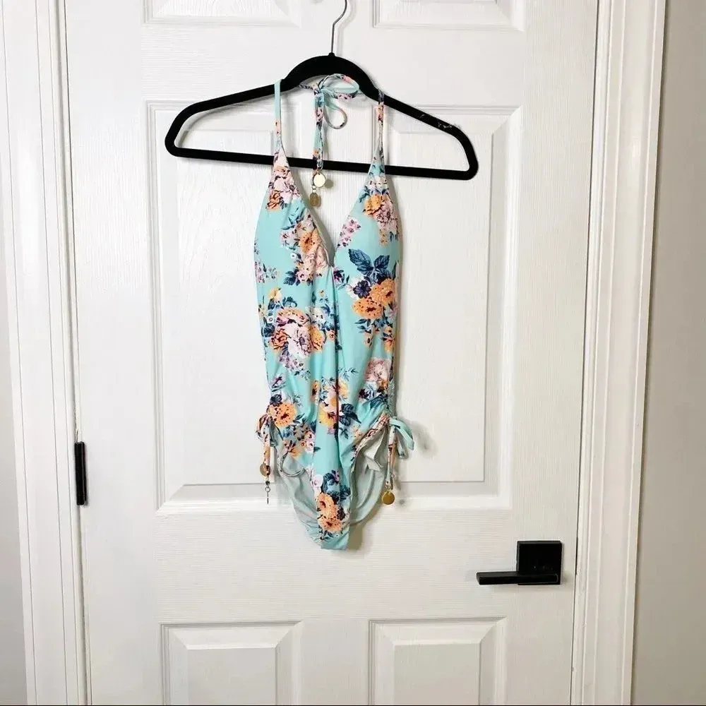 Seafolly Reversible Vintage Wildflower V-Neck Maillot‎ One Piece Swimsuit Size 4 - Image 5