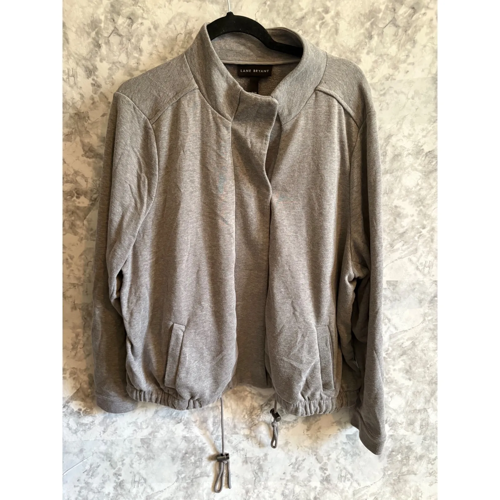 Lane Bryant  Plus Size Gray Snap Front‎ Drawstring Bomber Jacket Women's 18/20 - Image 3