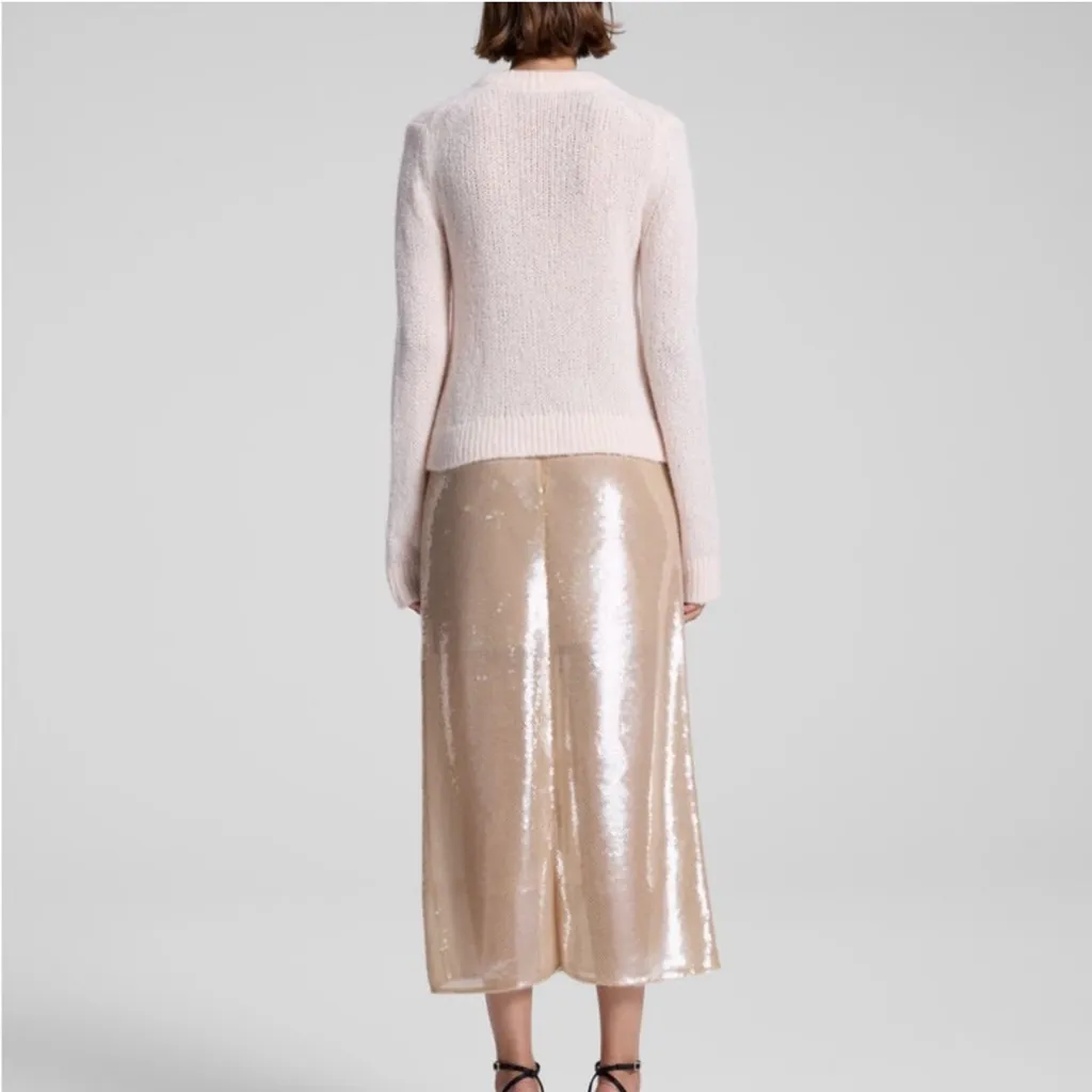 NWT A.L.C. ALC Bowie Sheer Alpaca Crewneck Sweater Light Pink Sz XS $325‎ - Image 3