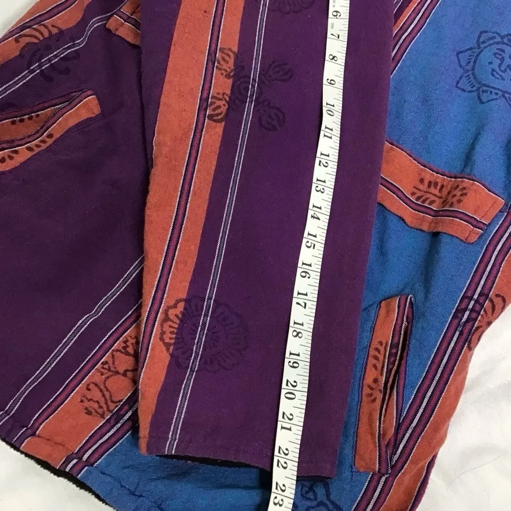 Vintage Stripped Long Sleeve Pull Over Flannel 3‎ Toggle Button Unisex si… Purple Size undefined - Image 4