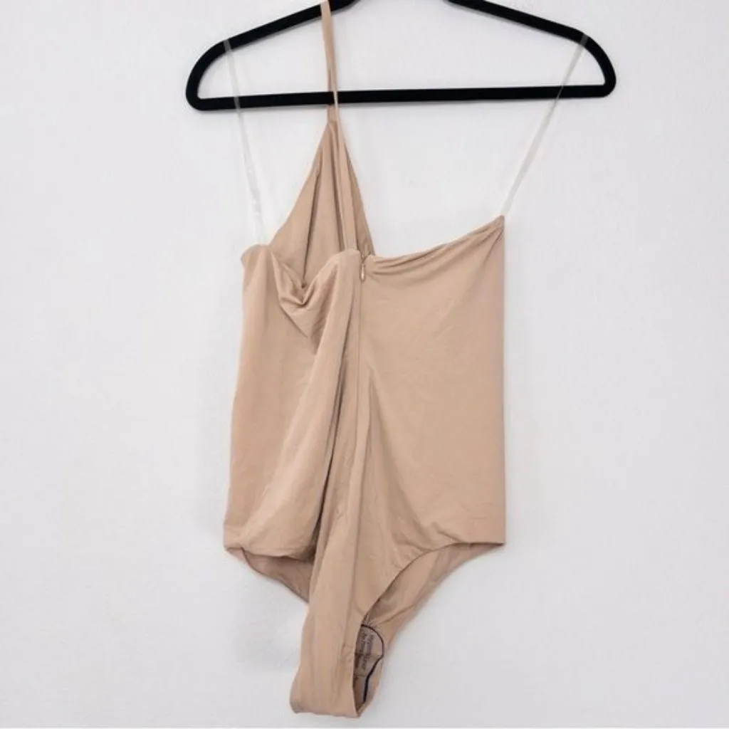 Bronx and Banco x REVOLVE Itza One Shoulder Dress S Black Striped Sheer Braided - Image 7