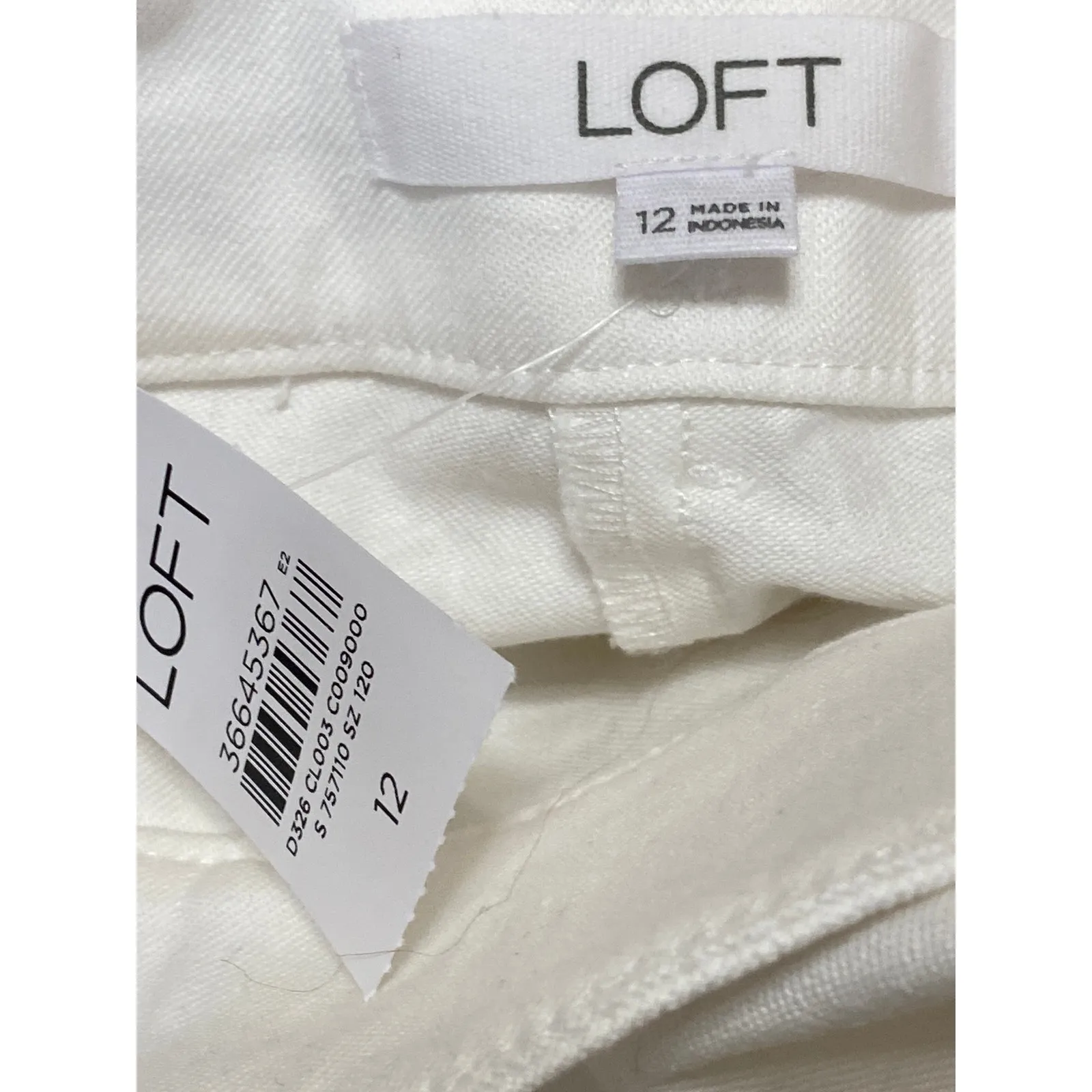 NEW Ann Taylor LOFT Draper James White Tie Belt High Waist Wide Leg Pants Sz 12 - Image 3