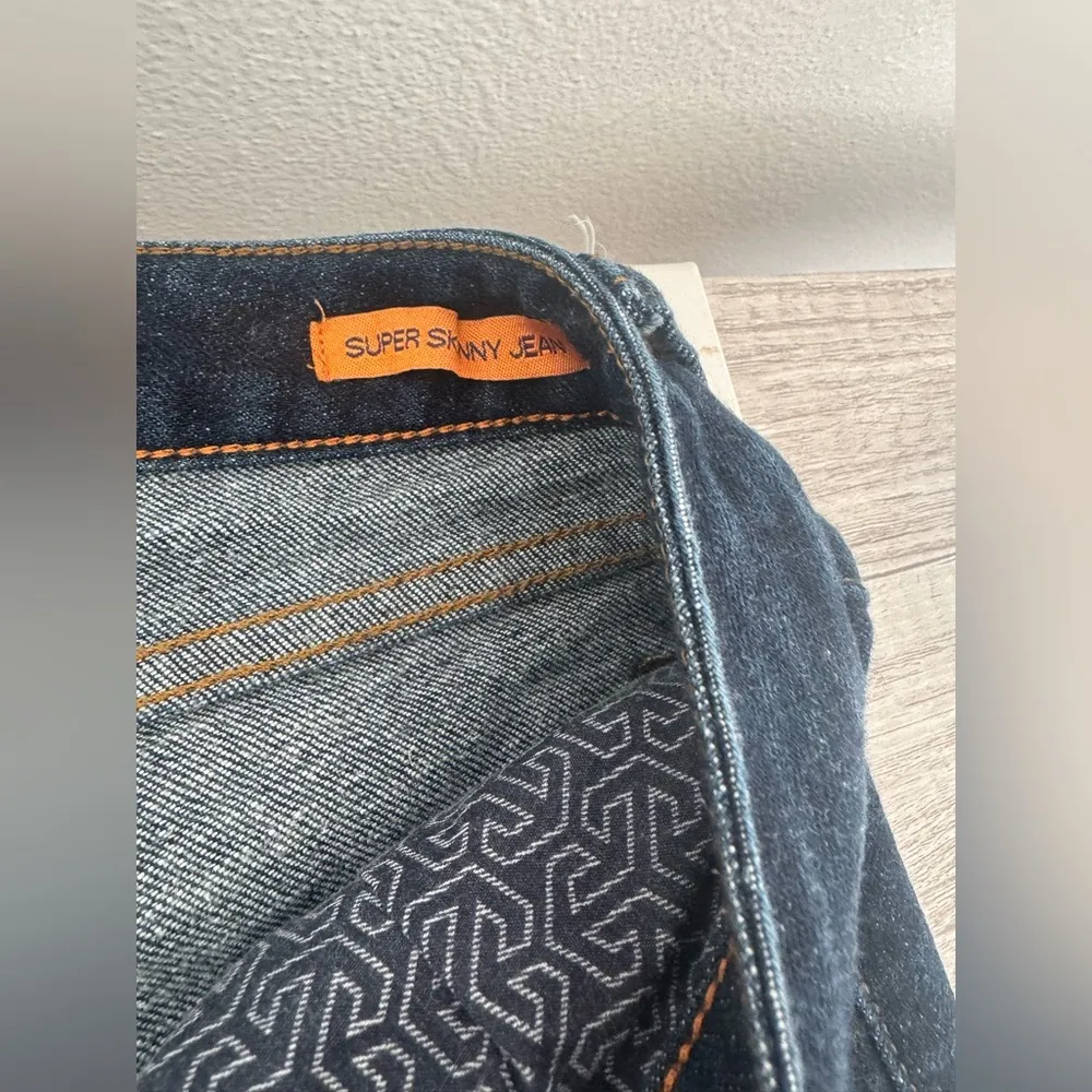 Tory Burch Super Skinny Dark Wash Jeans Midrise Luxe Stretch Size 28 - Image 12