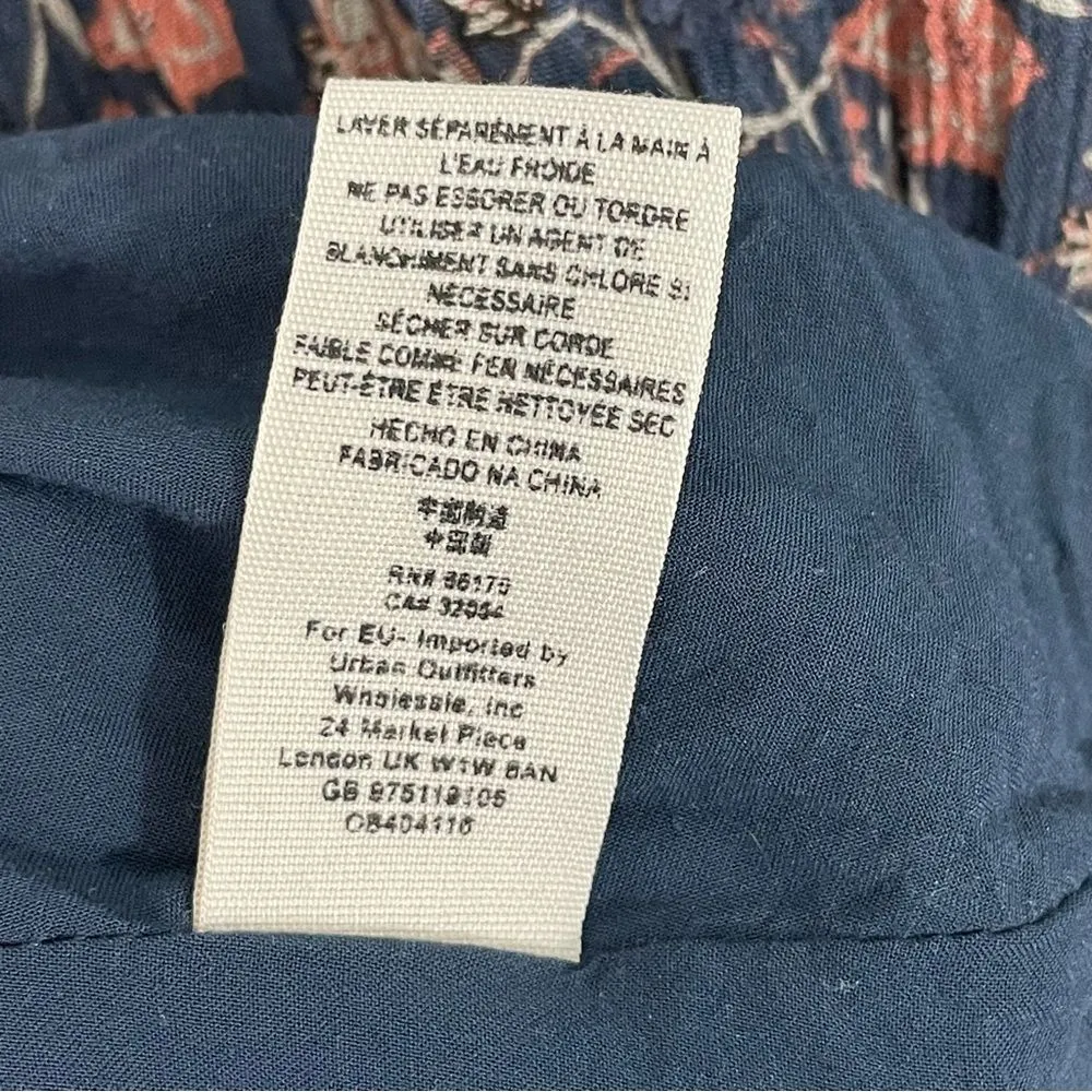 Free People Lucky Loosey Mini Dress Indigo Combo‎ Size XS - Image 11