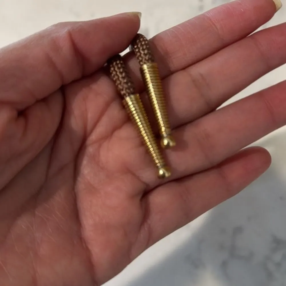 Un Branded bolo Tie tan with gold black accent nylon braded western rodeo - Image 6