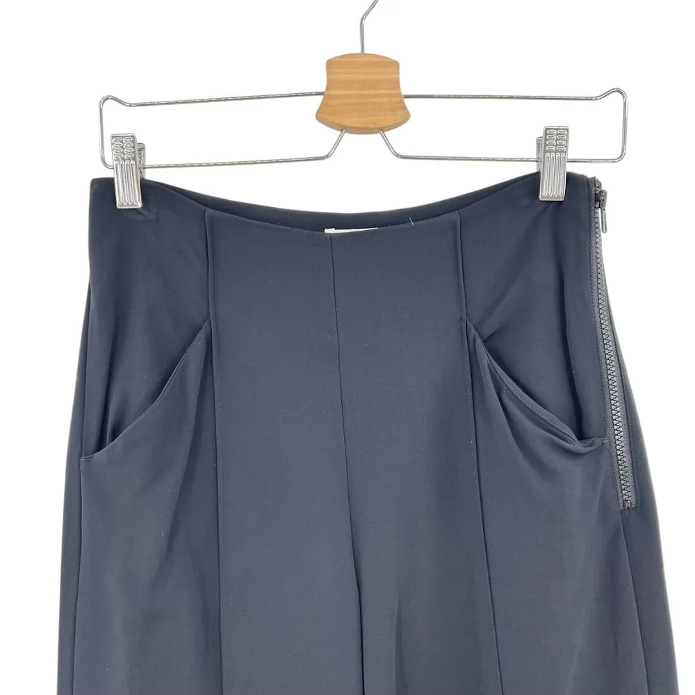 ALC A.L.C Marley Pants Trouser Wide Leg High Rise Crop Pleat Drape Black Size‎ 2 - Image 2