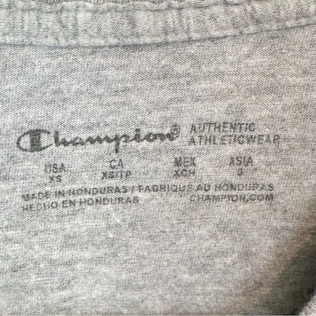 Classic Champion Heather Gray Athletic Short Sleeve Tee - Size: Extra Small - Image 2