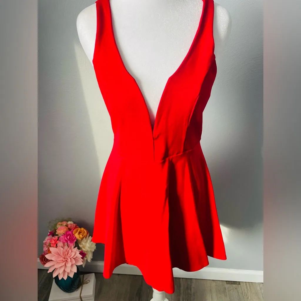 Lulus Red Sleeveless Fit & Flare Mini Dress – Perfect for Cocktail or Date Night - Image 2