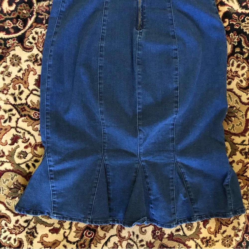 Ashley Stewart 12 fitted stretch denim Dress - Image 7