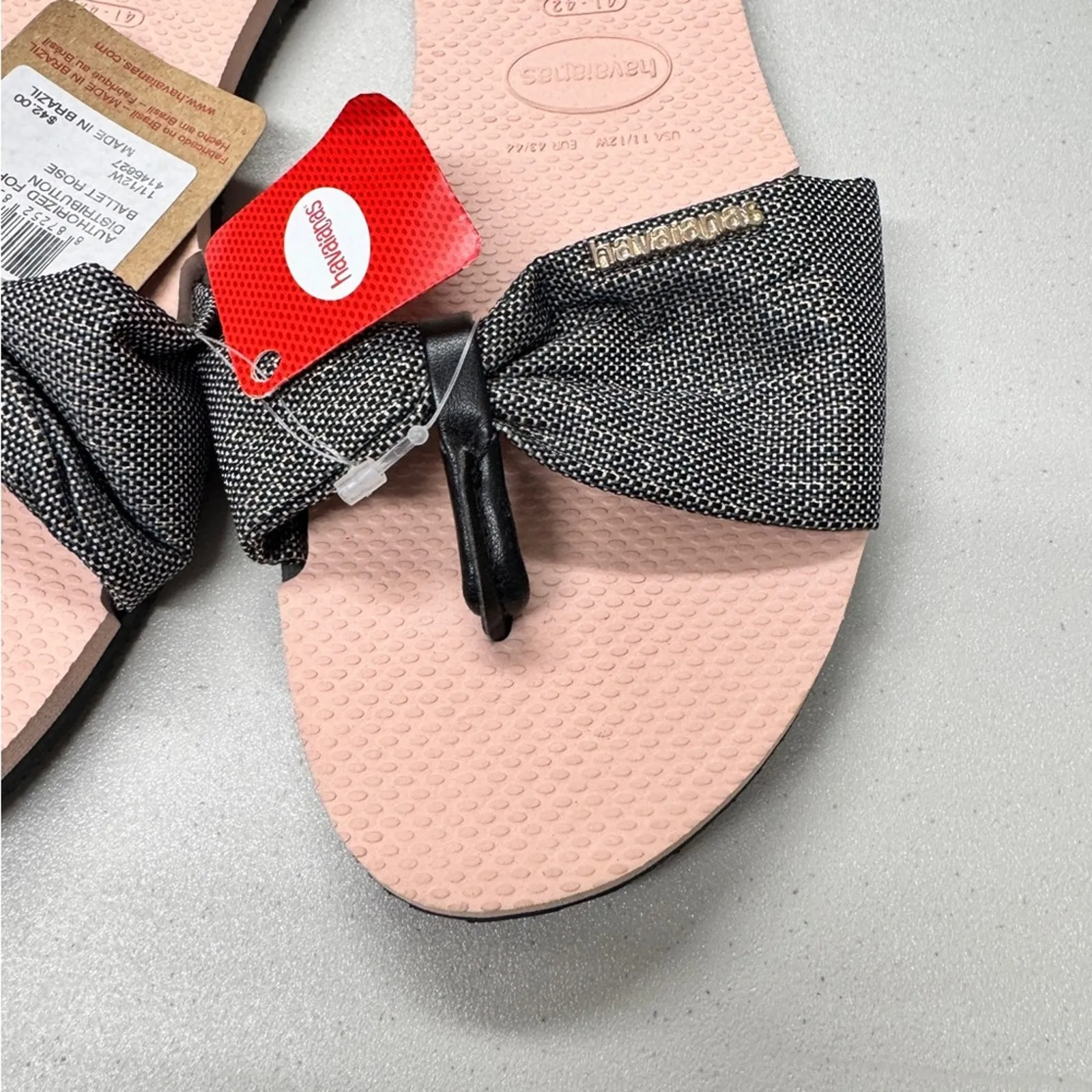 Havaianas Grey Silver Thong Sandals Womens 11/12 NWT Beachy Vacation Flats - Image 2