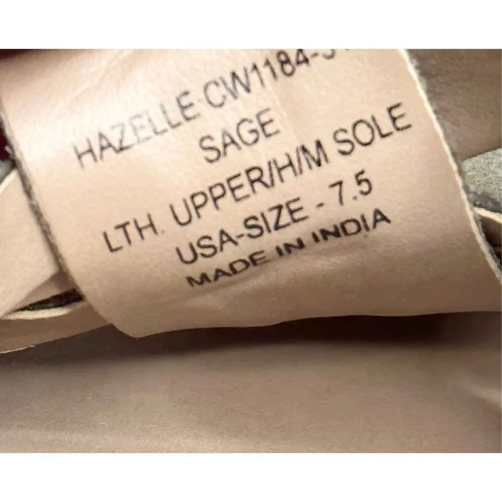 Crevo Hazelle Block Heel Mule Womens 7.5 Sage Slip On Leather Suede Sandal Green - Image 8