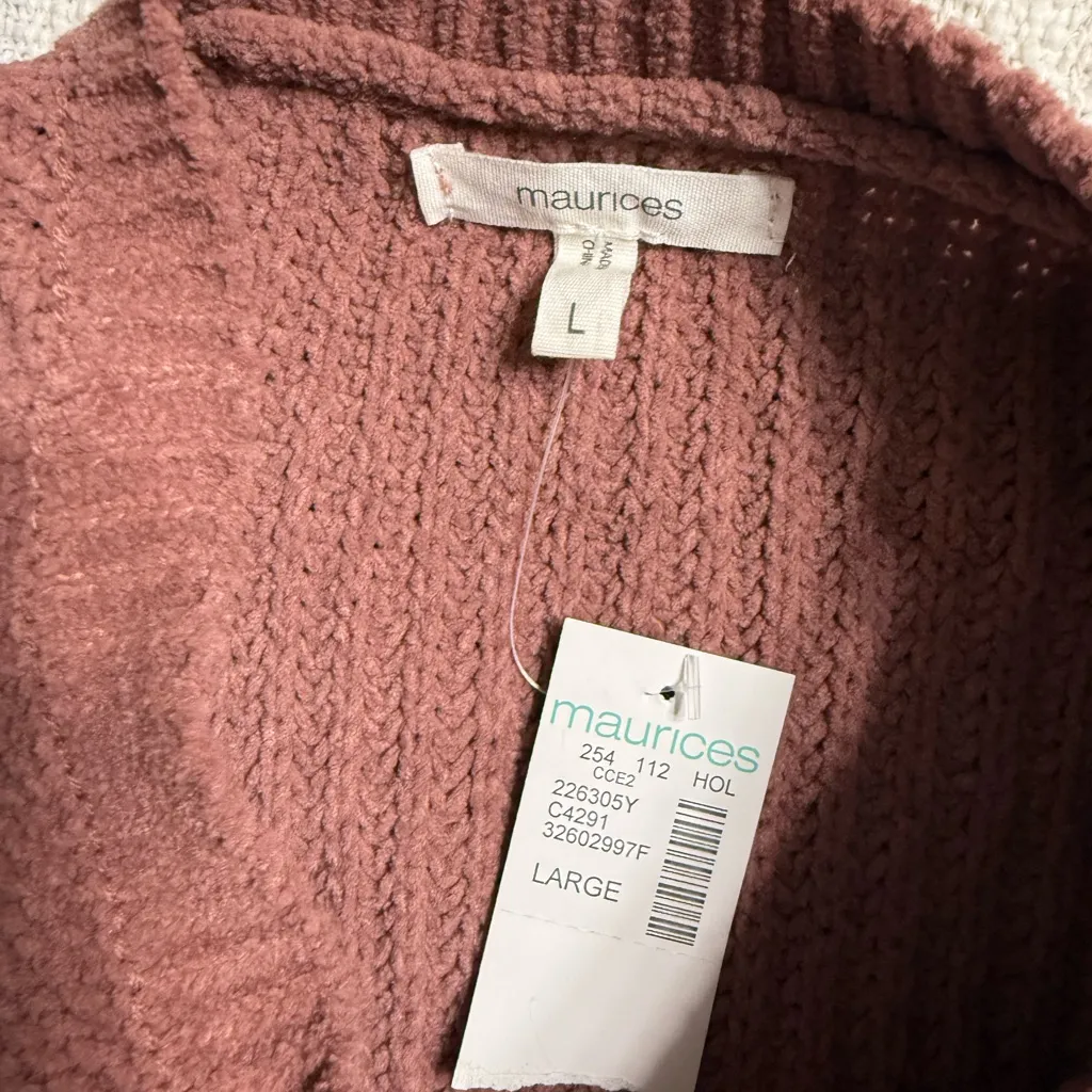 Maurices Mauve Textured Crew Neck Sweater - Image 3
