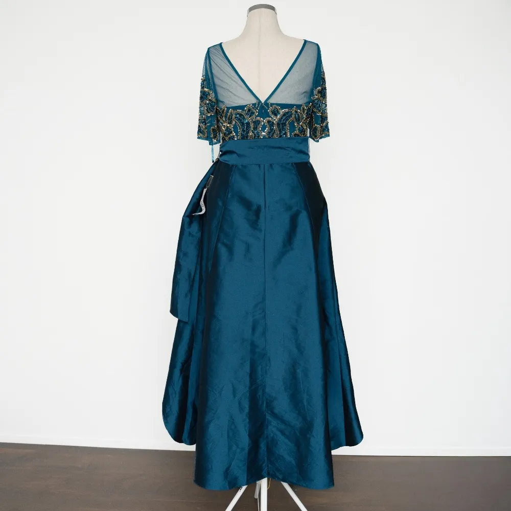 Adrianna Papell High Low Beaded Taffeta Ball Gown - Image 3