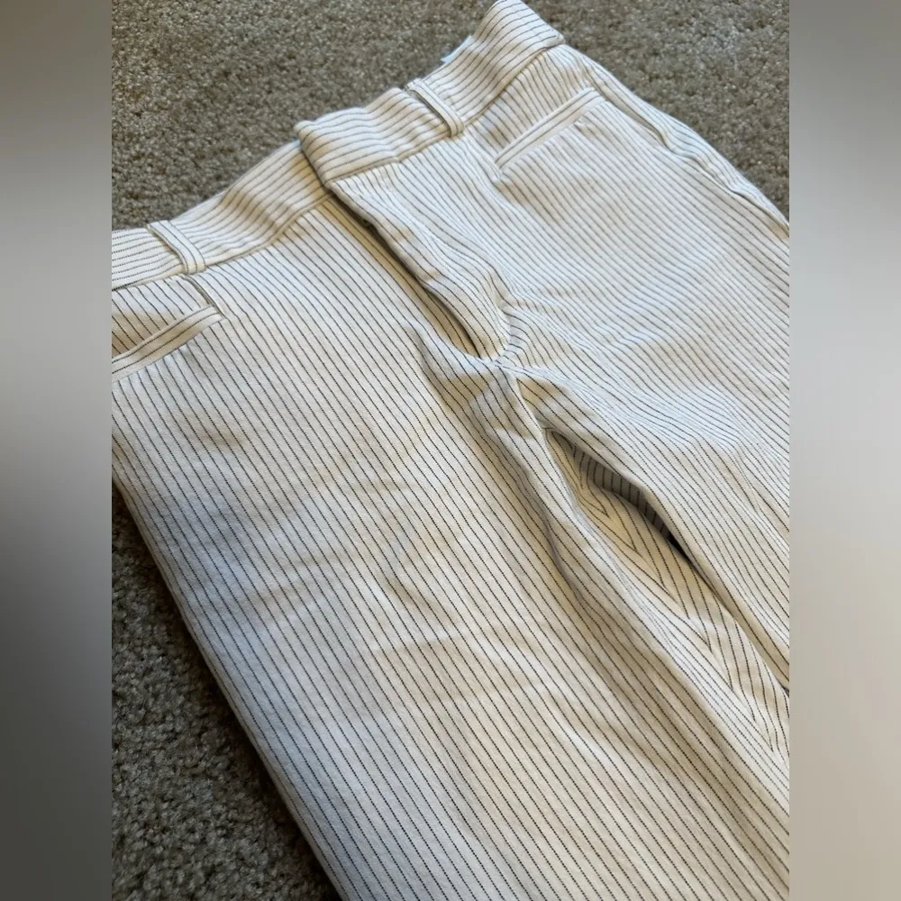 Banana Republic High Rise Sloan Full Length Pant White Black Stripe - Image 4