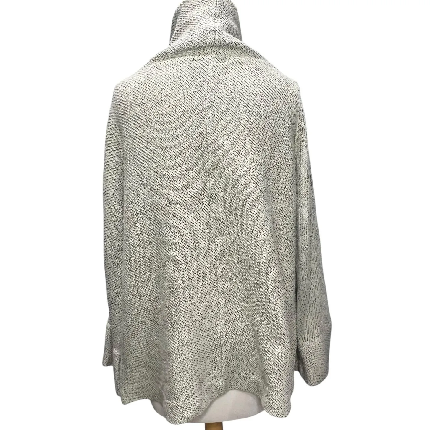 Soft Surroundings Sweater M Khaki Tan Black Cowl Neck Cotton Blend Pullover - Image 5