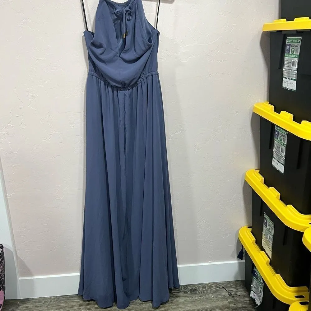 Be Mellow Denim Blue Maxi Dress - Image 2