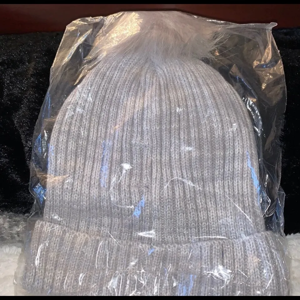 Hat Attack Lightweight Ribbed Hat With Faux Fur Pom - Image 2