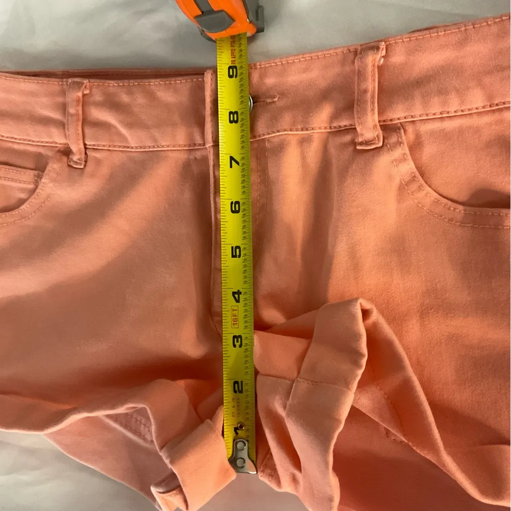 Celebrity Pink Desert Flower Denim Jean Shorts 7 (Juniors) Peach Summer Casual - Image 6