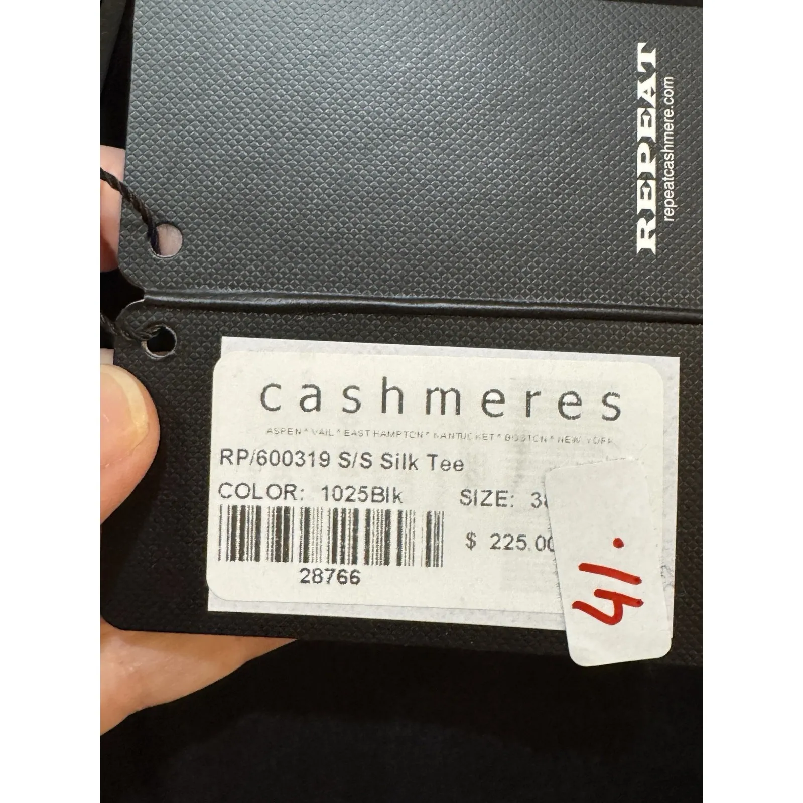 Repeat Cashmere Silk T‎ Shirt Black Size Small Blouse - Image 6