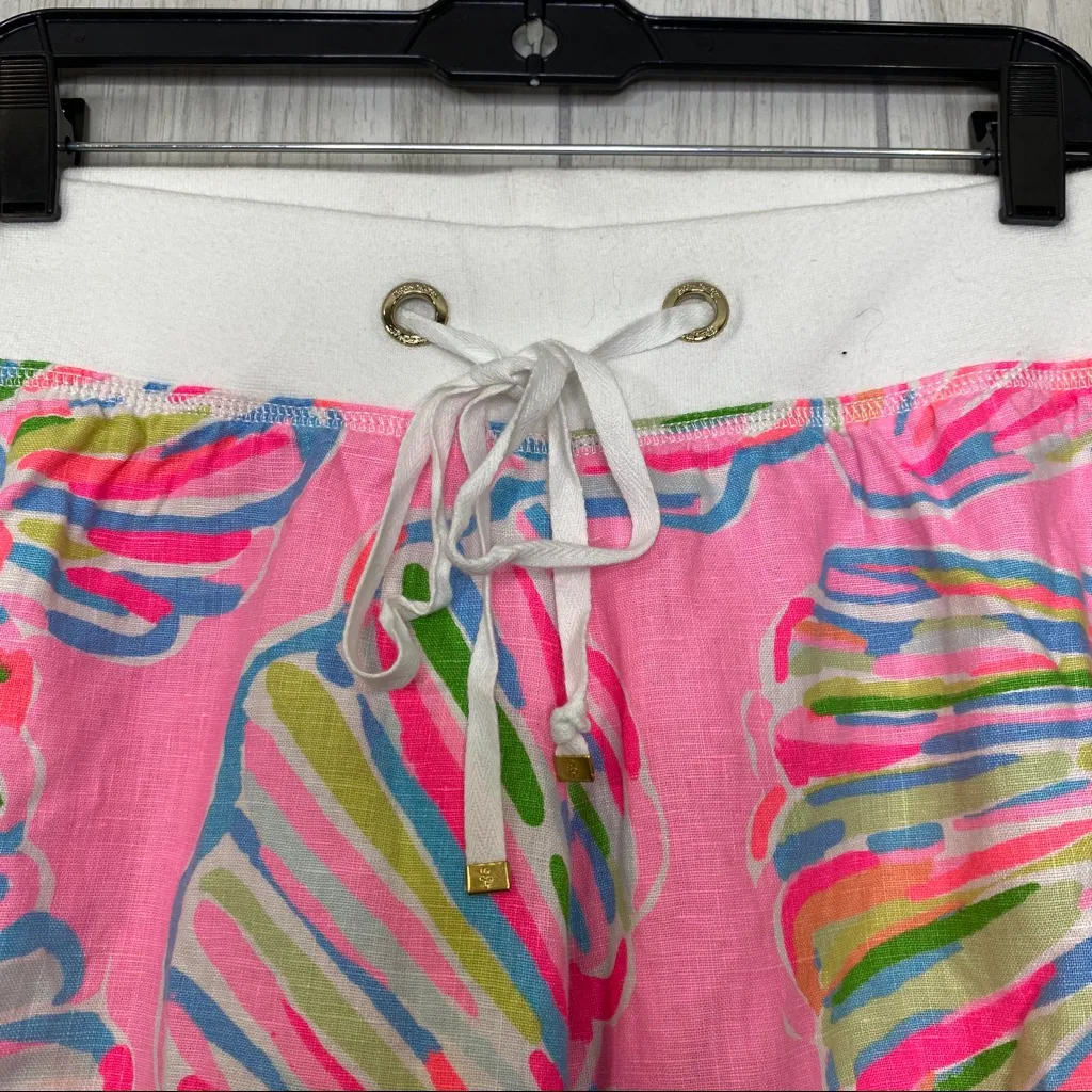Lilly Pulitzer Linen Beach Pant In Pink Pout Shellabrate size S Small - Image 7