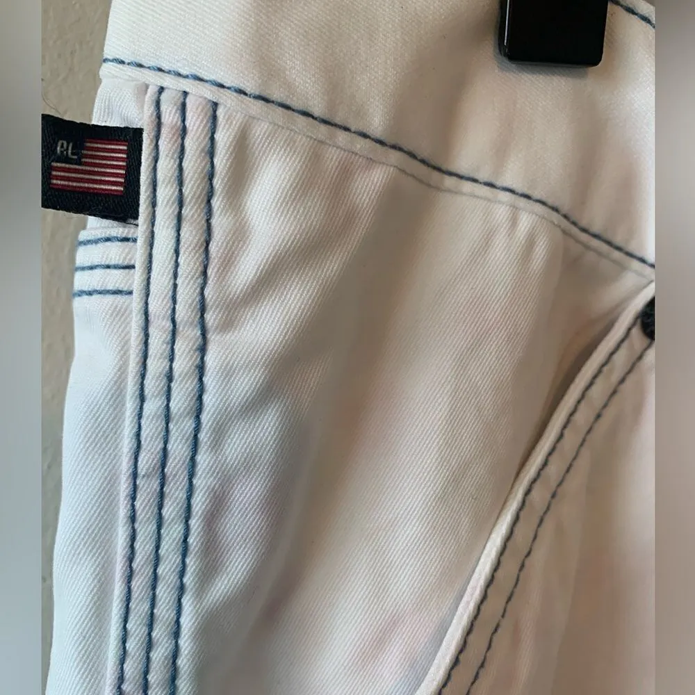 Vintage 1990s Polo Ralph Lauren Jeans Company white pants size 12 White - Image 7
