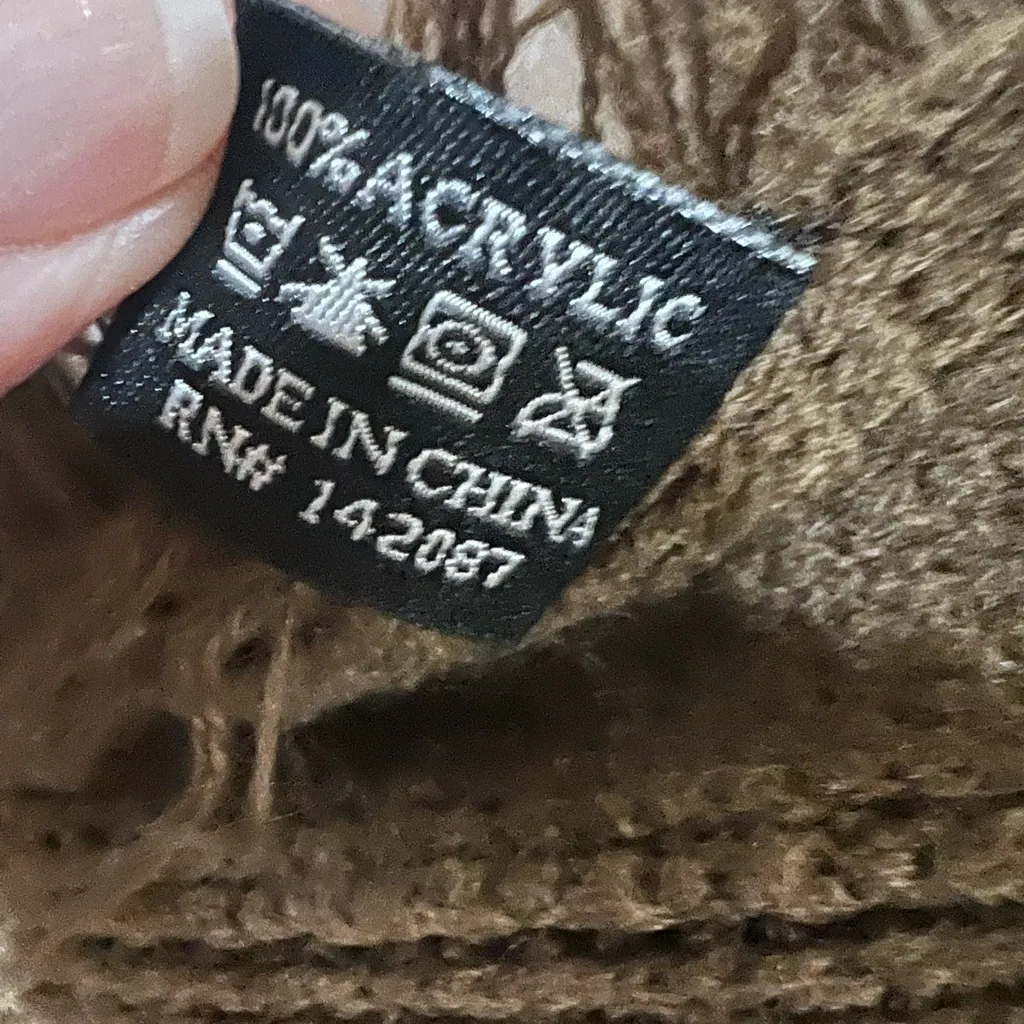 Noelle Shawl Wrap Cardigan Stole Women's One Size OS Brown Knit Faux Fur Sweater - Image 11